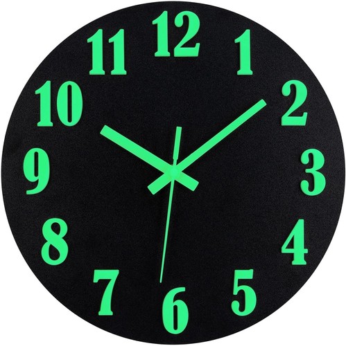 Wall clock large luminous - 12'',